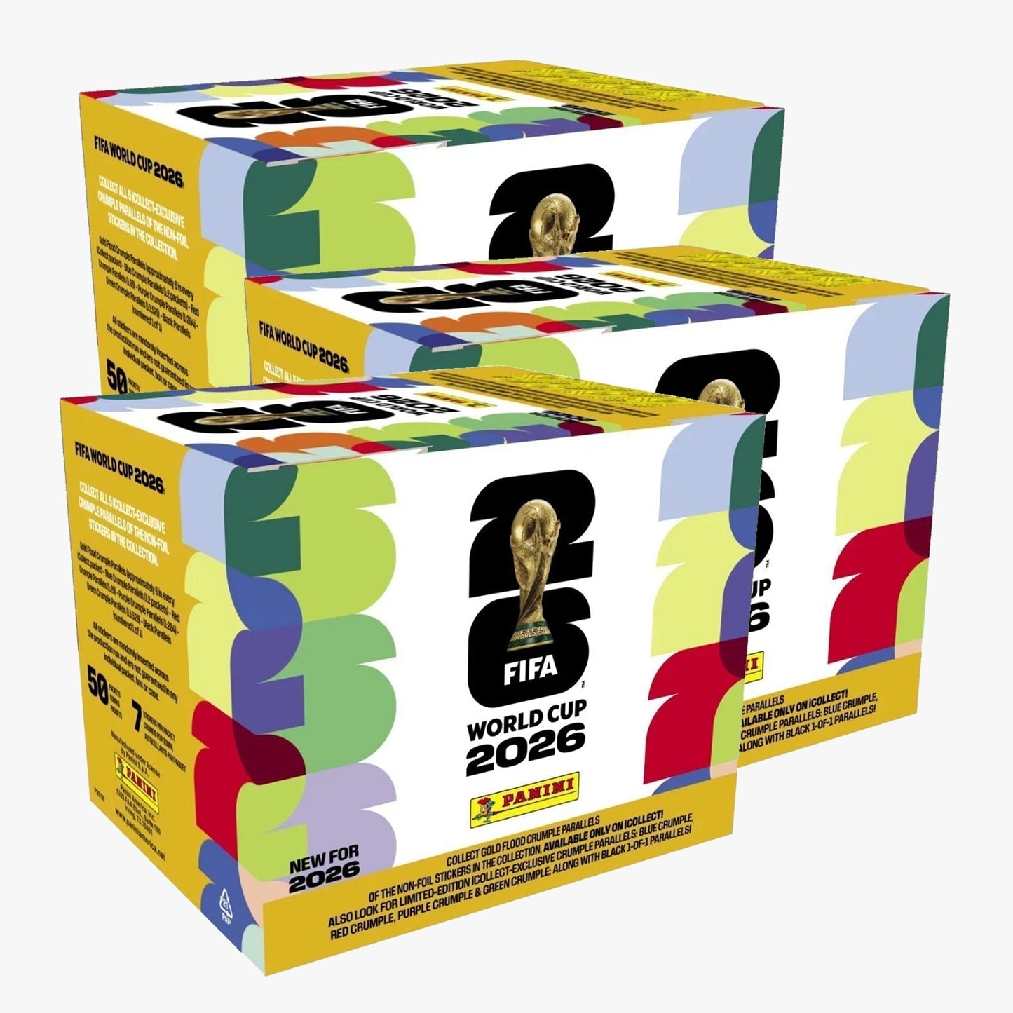 Panini FIFA World Cup Sticker Box Collection- 50 Pack Box Gold Limited